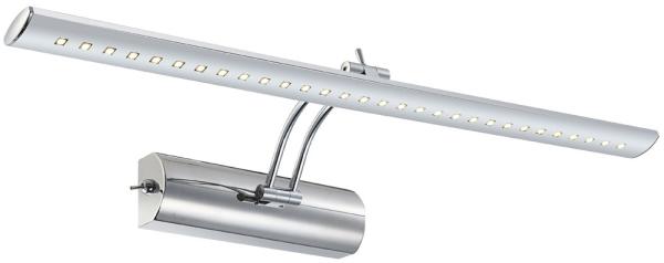 LED Wandleuchte Chrom, Bilderleuchte verstellbar, B 53 cm