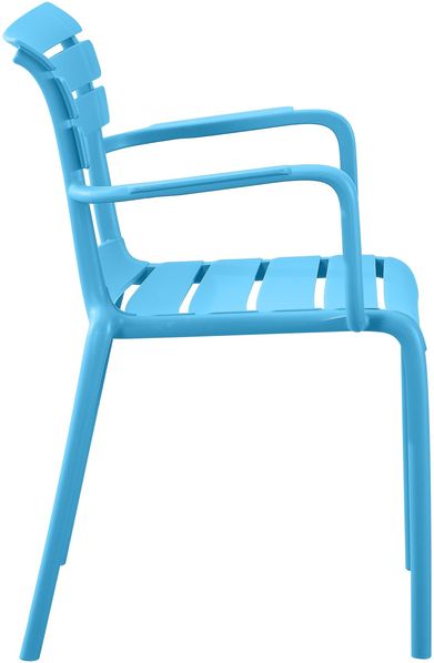 Gartenstuhl KARL mit Armlehne - 57x57x82cm, Kunststoff, Blau | Stapelstuhl Loungestuhl Garten Outdoor-Stuhl Bild 5