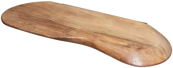 Wandregal Akazie massiv, organisches Design mit Baumkante, modern, Braun, 60 cm, Unikat