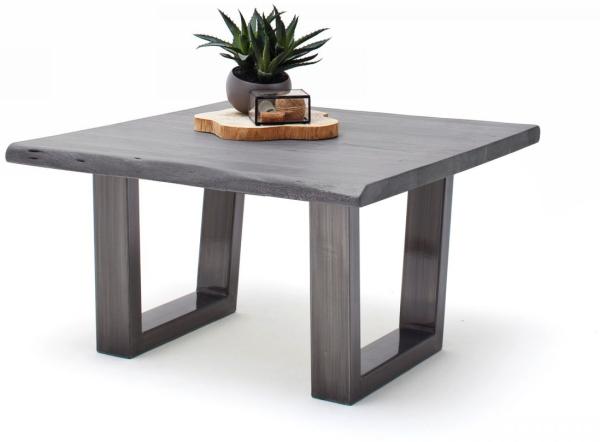 MCA 'Cartagena' Couchtisch, Akazie massiv grau lackiert/Metall Antik, T-Gestell, 75x75 cm