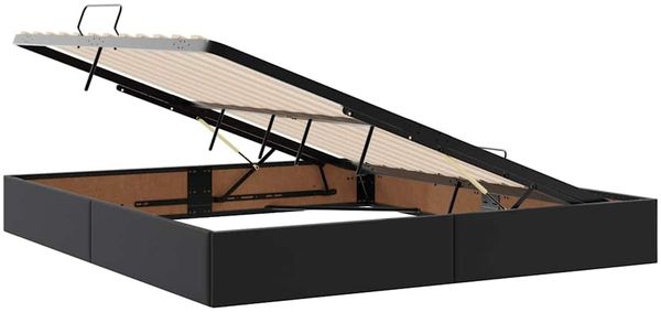 vidaXL Aufbewahrungsbett mit Matratze Schwarz 180 x 200 cm Kunstleder 3370405 Bild 6