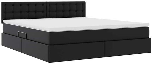 vidaXL Aufbewahrungsbett mit Matratze Schwarz 180 x 200 cm Kunstleder 3370405 Bild 5