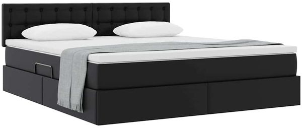 vidaXL Aufbewahrungsbett mit Matratze Schwarz 180 x 200 cm Kunstleder 3370405 Bild 3