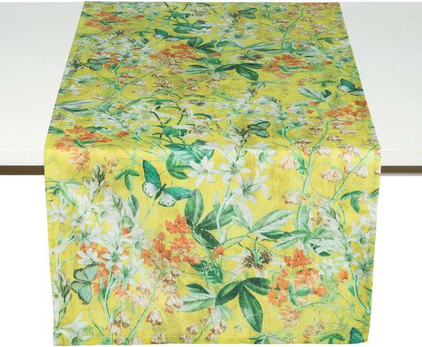 Tischläufer FIORI LB 150x50 cm grün Tischdecke Tischband