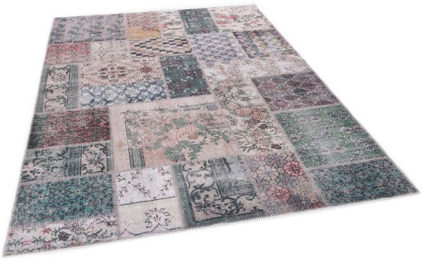 Gino Falcone Teppich Adara GF 094, rechteckig, Höhe: 3 mm, Flachgewebe, Patchwork-Vintage Design, waschbar