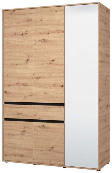 INOSIGN Kleiderschrank Corbett, grifflose Optik, FSC-zertifziert, Made in Europe (138 oder 182,5cm breit, 211cm hoch und 54,5cm tief) mit Spiegel, 1 Schublade und Innenausstattung