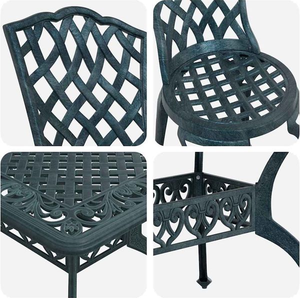 vidaXL Garten Essgruppe 5 pcs Grün Aluminium 3334671 Bild 11