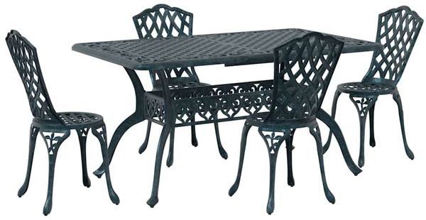vidaXL Garten Essgruppe 5 pcs Grün Aluminium 3334671 Bild 2