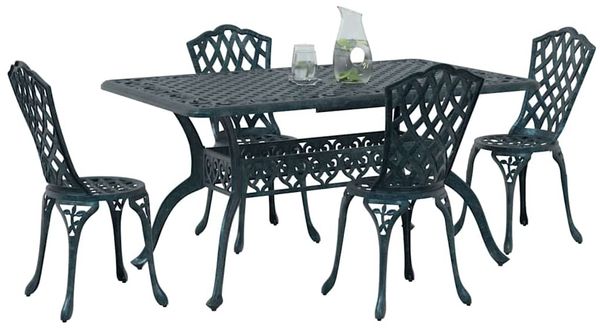 vidaXL Garten Essgruppe 5 pcs Grün Aluminium 3334671 Bild 3