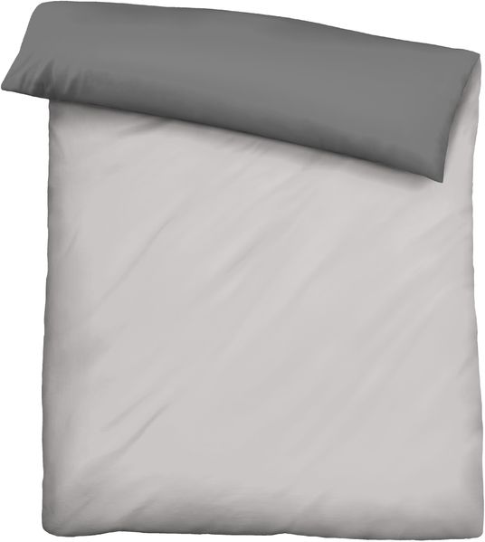 biberna 0455775 Renforce-Bettwäsche UNI, sturmgrau, 1x 135x200 cm + 1x 80x80 cm