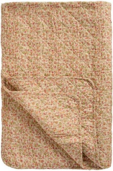 Ib Laursen Decke Quilt Tagesdecke Überwurf 180x130cm Rot Grün Blumen 07924-00