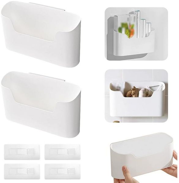 FOUORTUNATE-BEE Aufbewahrungsbox 2 Stück Selbstklebendes Schranktür Organizer (Wandmontierte Küchenschranktür Aufbewahrungsbox, 2 St)