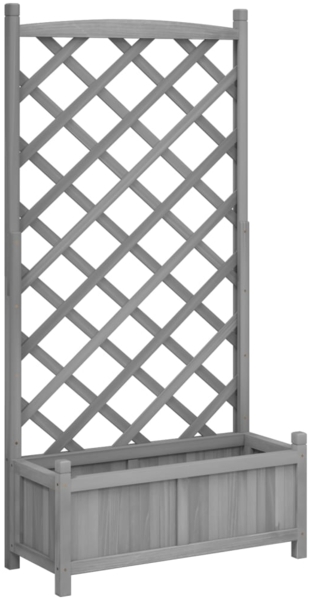 vidaXL Pflanzkübel mit Spalier Grau Massivholz Tanne 365489