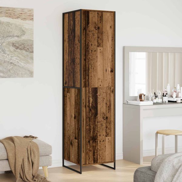 vidaXL Warderobe mit Speicher Altholz 50 x 50 x 200 cm Holzwerkstoff 3403020