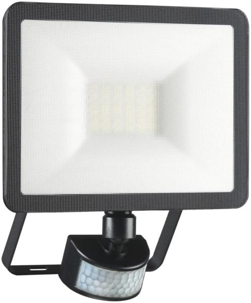 LED Flutlichtstrahler mit Bewegungsmelder Schwarz, 20 Watt, IP54