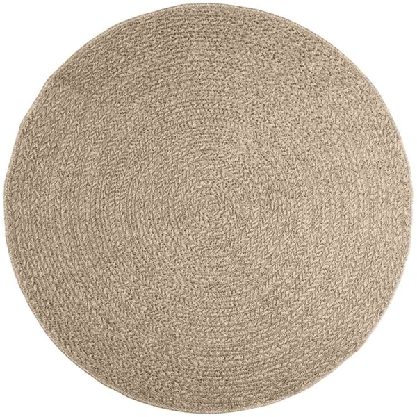 vidaXL Teppich ZIZUR Beige Ø 160 cm Jute-Optik Indoor und Outdoor 4010416