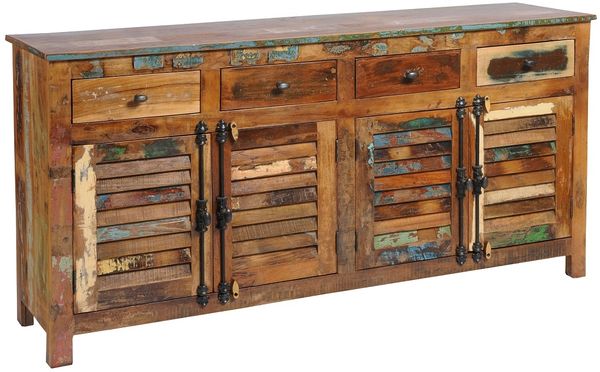 Sideboard 182x90cm 'Hawkins' recyceltes Altholz mehrfarbig lackiert
