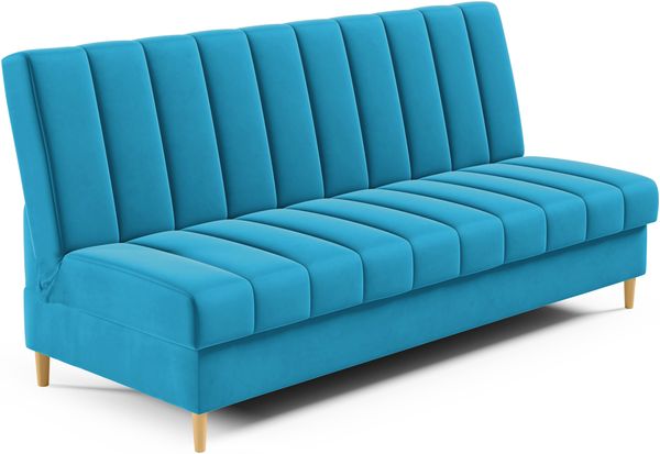 Schlafsofa MIKO, moderne Polsterbank mit Schlaffunktion, Sofa mit Bettkasten, hohe Holzbeine, Wellenfederung, Kronos 13, 93 x 90 x 200 cm