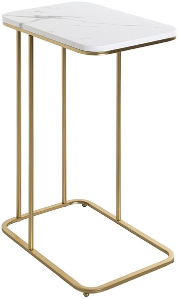 Beistelltisch >52234< in goldfarben, marmoroptik, Metall, MDF - 45x67x30cm (BxHxT)