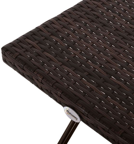 Klappbarer Gartentisch 40 x 40 x 40 cm in Rattanoptik mit Metallgestell – brauner Beistelltisch Bild 6