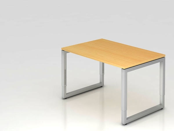 Schreibtisch RS12 O-Fuß eckig 120x80cm Buche Gestellfarbe: Silber