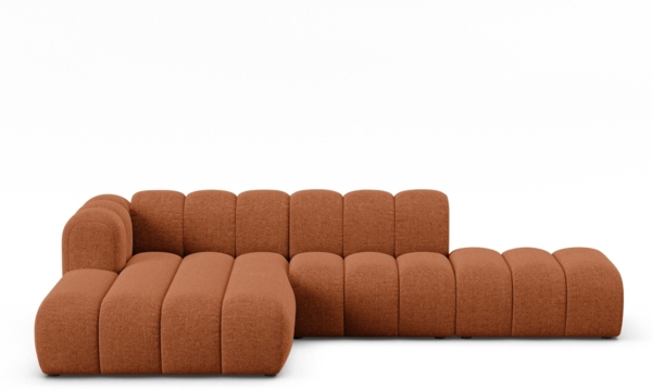 Micadoni Modulares Ecksofa offen Lupine 5-Sitzer Links Chenille Eden Ziegel