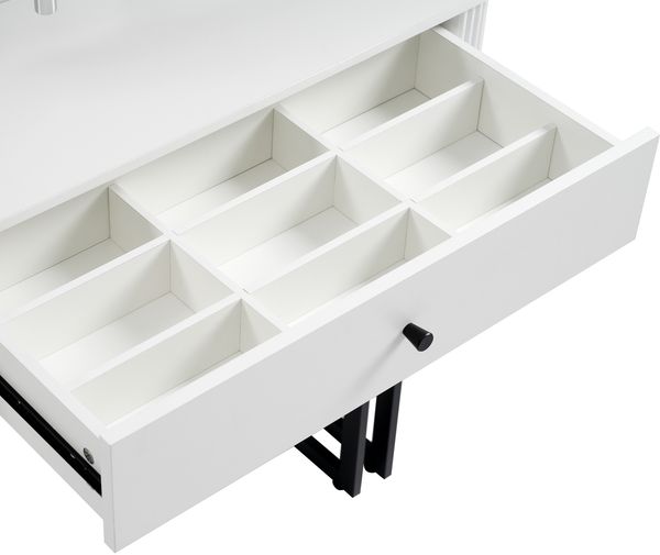 Schminktisch mit LED-Spiegel dimmbar Weiß Schminkkommode mit Stauraum Kosmetiktisch Modern Elegant Bild 10