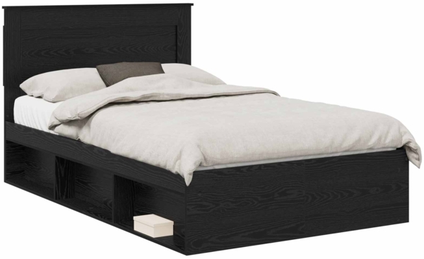 vidaXL Bettrahmen Schwarz 120 x 190 cm Massives Kiefernholz 3410113