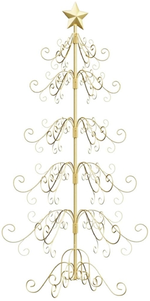 vidaXL Metall Weihnachtsbaum Gold 150 cm Pulverbeschichteter Stahl 42019183