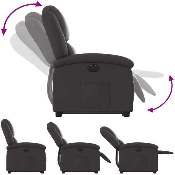 vidaXL Relaxsessel mit Aufstehhilfe Elektrisch Dunkelbraun Echtleder 3204271 Bild 7