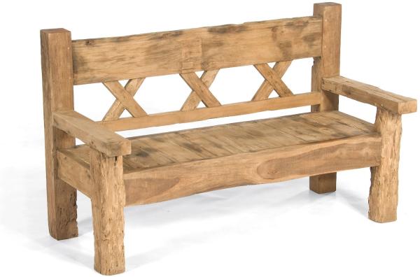 Sonnenpartner Sitzbank Jumbo 160 cm Teakholz Old Teak 3-Sitzer Bank Gartenbank