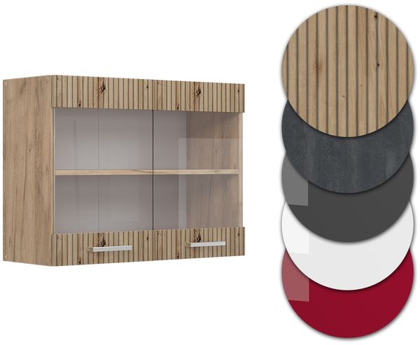 Küchenglasschrank R-Line Artisan-Eiche 80 cm Vicco Bild 6