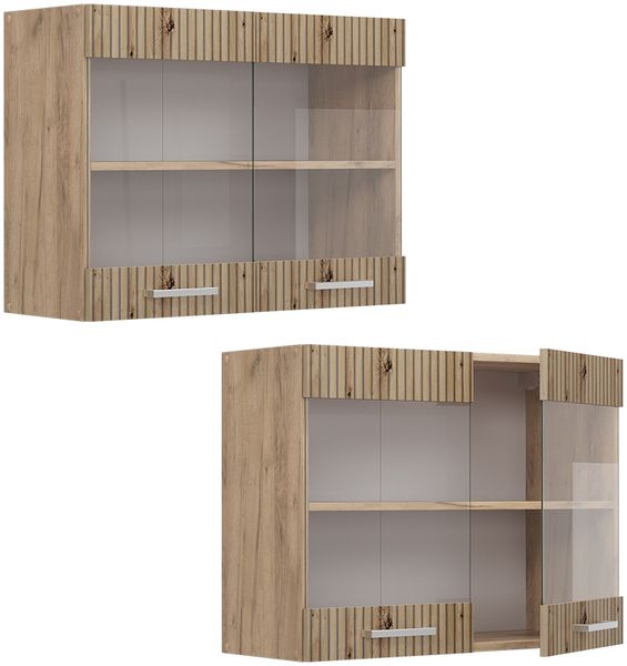 Küchenglasschrank R-Line Artisan-Eiche 80 cm Vicco Bild 5