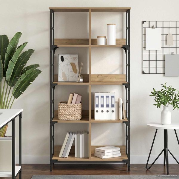 vidaXL Regal Artisan-Eiche 78,5 x 33 x 153 cm Metall PB 8010893