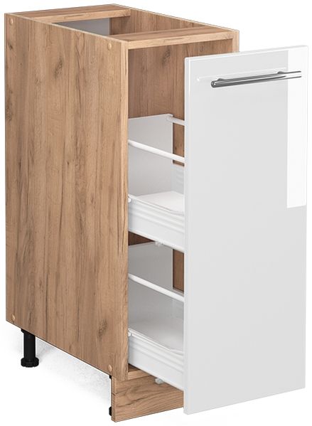 Apothekerschrank Fame-Line Weiß Hochglanz 30 cm , AP Eiche Vicco Bild 4