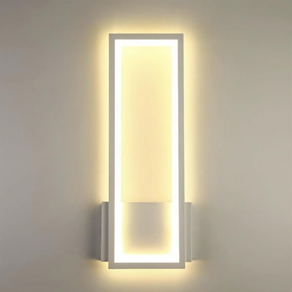 Comely LED Wandleuchte Innen Modern, 16W 2000LM Wandlampe Acryl LED, Weiße Wandbeleuchtung für Schlafzimmer Korridor Wohnzimmer Treppe, Warmweiß 3000K