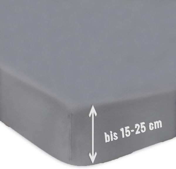 Jersey Spannbettlaken Spannbetttuch 100% Baumwolle Bettlaken Betttuch 135GSM Schwarz 140x200cm Bild 2