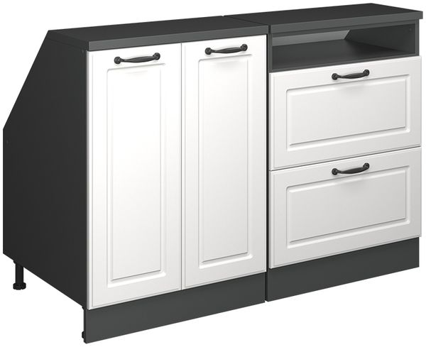 Dachschrägenschrank-Set Rion Weiß Landhaus 120 cm 2er Set Schrankkorpuss 60 cm Tiefe Vicco
