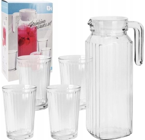 Excellent Houseware Gläser mit Deckel 1 1 l / 190 ml 5-tlg.