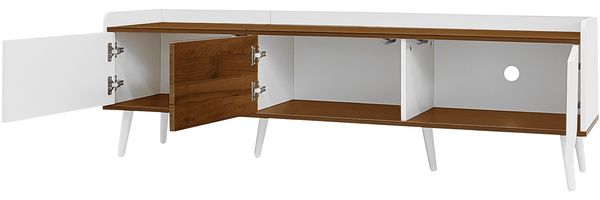 TV-Schrank 160 x 39 x 49,5 cm aus MDF und Spanplatte, 3 Türen in Weiß/Natur Bild 9