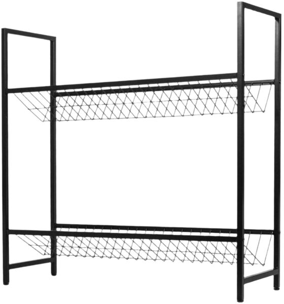 Todeco Getränkekistenregal für 6-8 Kisten, mit Gitterhalterung aus Metall, Höhenverstellbar, 103x33x101 cm, freistehend Kistenständer, Getränkeregal mit Verstellbaren Füßen