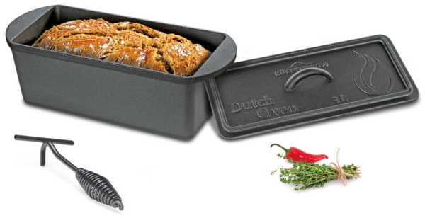 Küchenprofi 'Dutch Oven' Kastenform, Gusseisen anthrazit, 28 cm, 3 l Bild 3