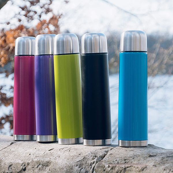 Isolierflasche 1 L , farbig Weiß