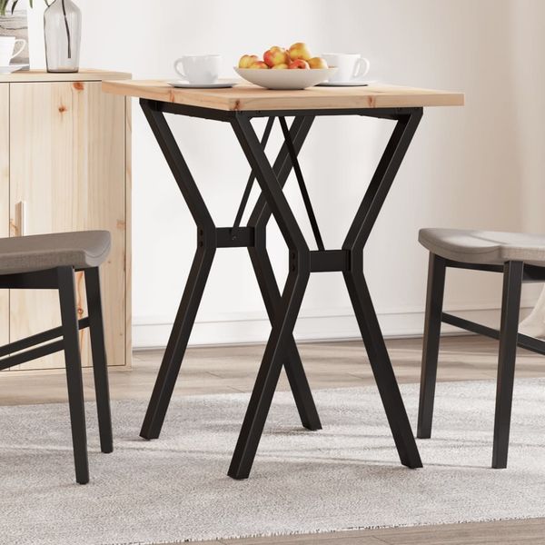 vidaXL Esstisch Y-Gestell 80x50x75,5 cm Massivholz Kiefer & Stahl 3282782