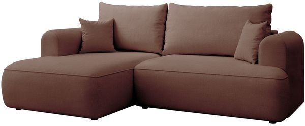 Selsey 'Ovo Mini' Ecksofa mit Schlaffunktion, links – Kupfer – Chenille, Easy Clean