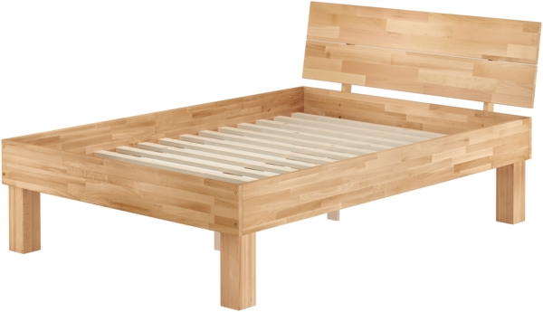 Doppelbett für XXL-Gewicht Buche 140x200 hohes Massivholz Seniorenbett Zubehör wählbar V-60.81-14Rollrost inkl.