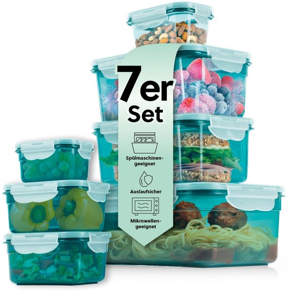 GOURMETmaxx Frischhaltedose Lunchbox Vorratsdose klick-it, (7er Set, 14-tlg), einfrieren, aufbewahren und erwärmen
