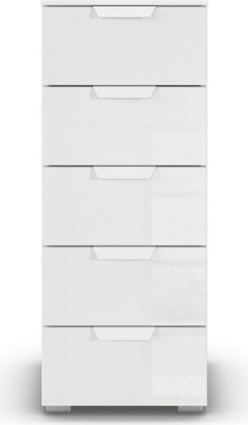rauch Aditio Box, Kommode, 5 Schubladen, mit Glasfront, mit Softclose-Funktion, Farbe Weiß, BxHxT 40x100x42cm Bild 2