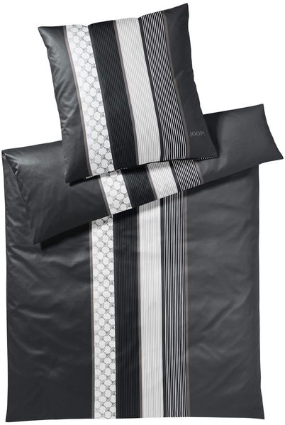 JOOP 'Cornflower Stripe' Bettwäsche, Baumwolle, Stone, 240x220 cm + 2x 80x80 cm