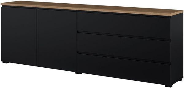 OTTO home Sideboard Modo, Breite 200 cm, moderne grifflose Kommode 2Türen/3 SK, Schubladenkommode mit viel Stauraum, Einlegeböden verstellbar